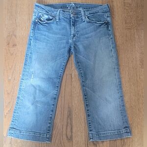 7 For All Mankind Light Blue Cropped Jeans